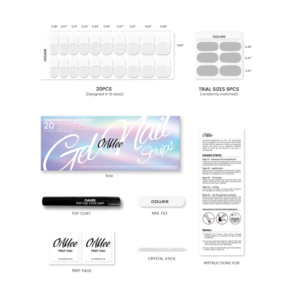 Classic French Tips Gel Nail Strips