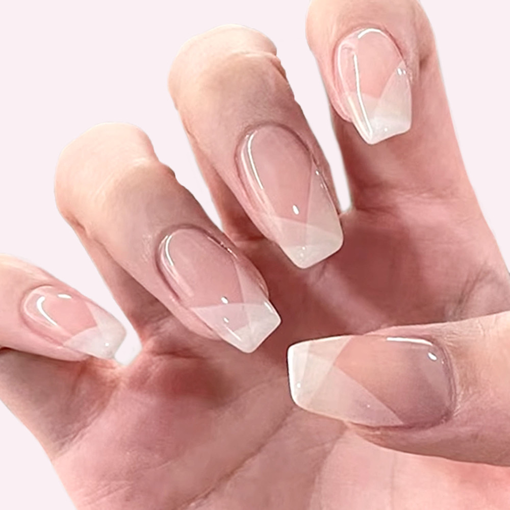 Blush Geo Tips Gel Nail Strips