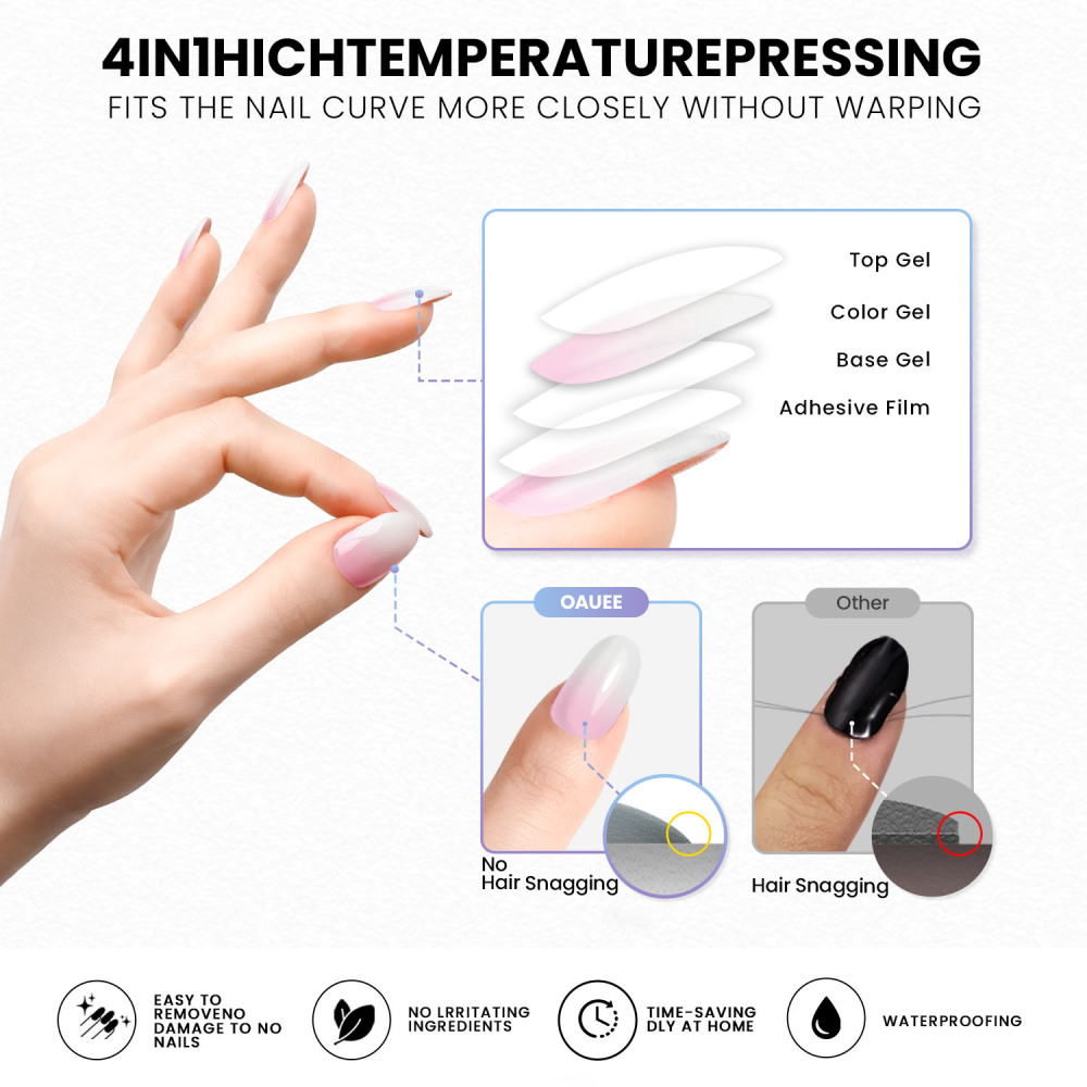 Pink & White Ombre Gel Nail Strips