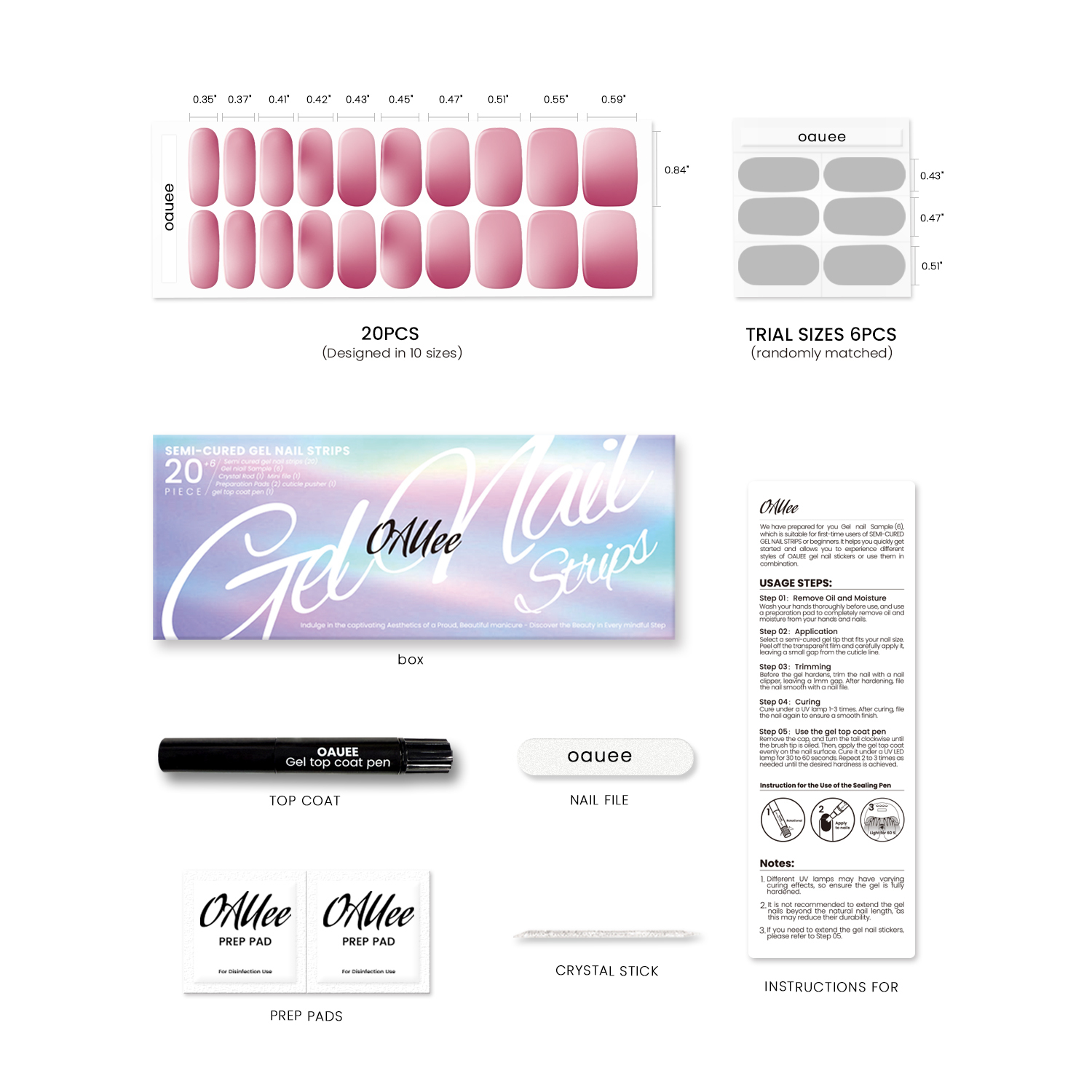 Dusty Rose Solid Color Gel Nail Strips