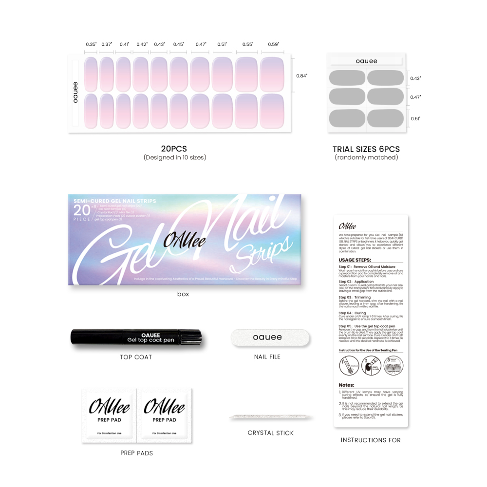 Pink & Purple Ombre Gel Nail Strips