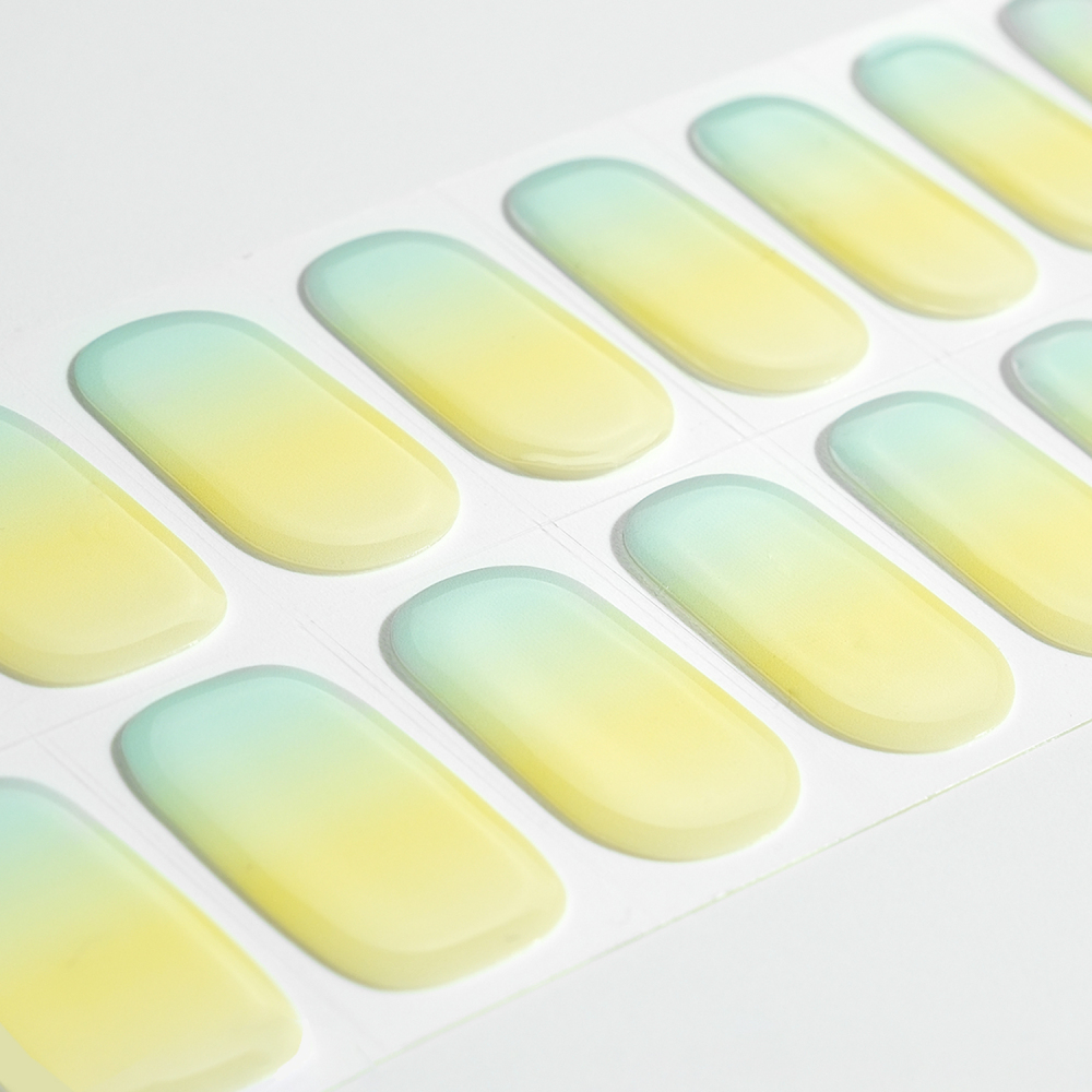 Mint Green to Yellow Ombre Gel Nail Strips