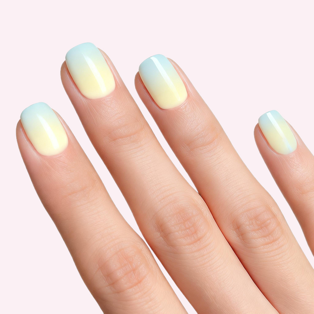 Mint Green to Yellow Ombre Gel Nail Strips