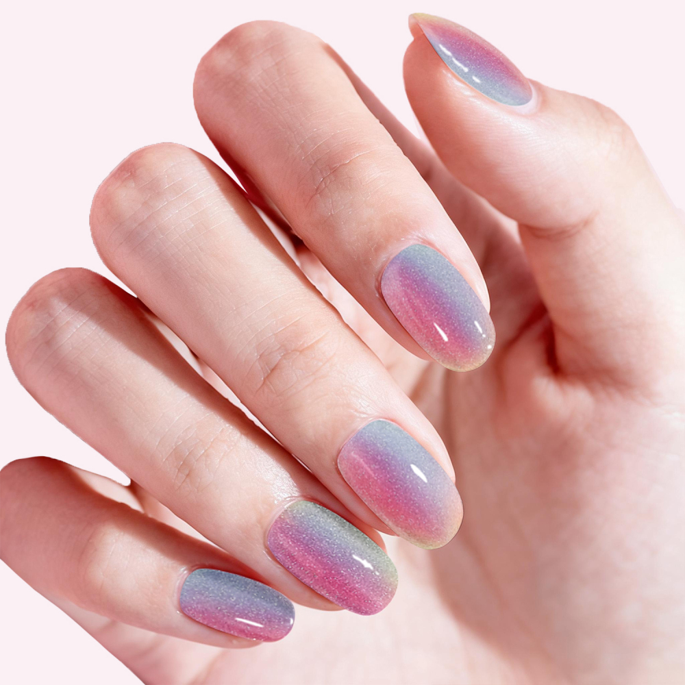 Cat Eye Rainbow Gradient Gel Nail Strips