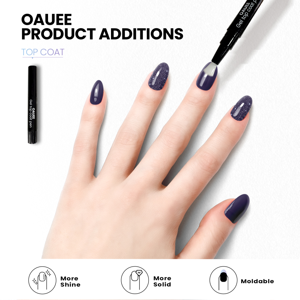 Navy Blue Solid & Glitter Accent Gel Nail Strips