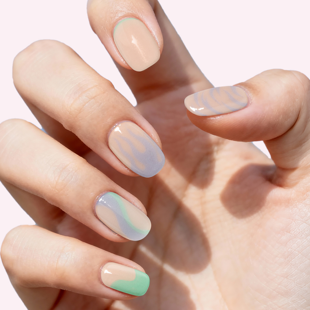 Pastel Swirl Mix & Match Gel Nail Strips