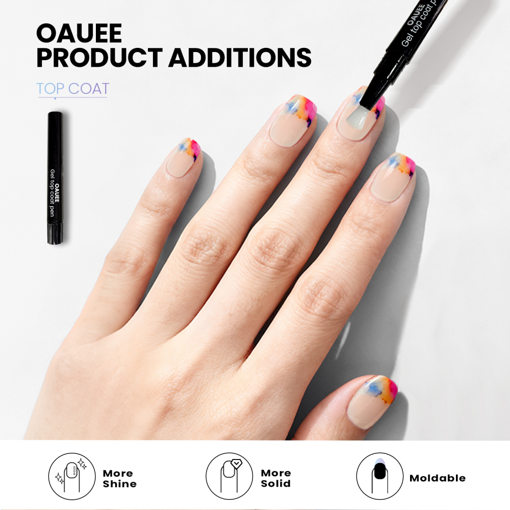 Watercolor French Tip Gel Nail Strips