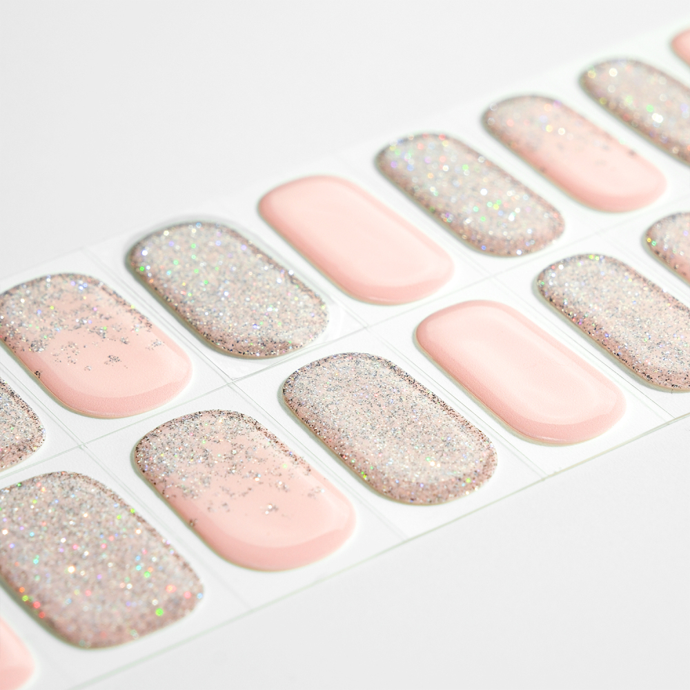 Nude Pink with Glitter Accent Gel Nail Strips