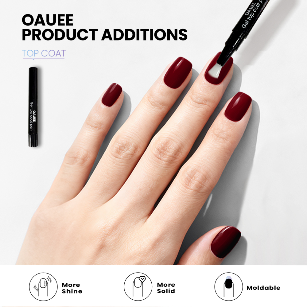 Dual Color Classic Black & Deep Red Solid Gel Nail Strips Set