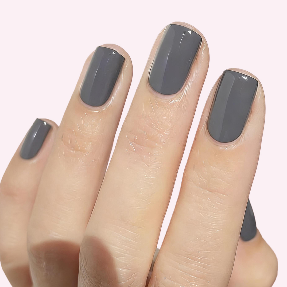 Dark Grey Solid Color Gel Nail Strips