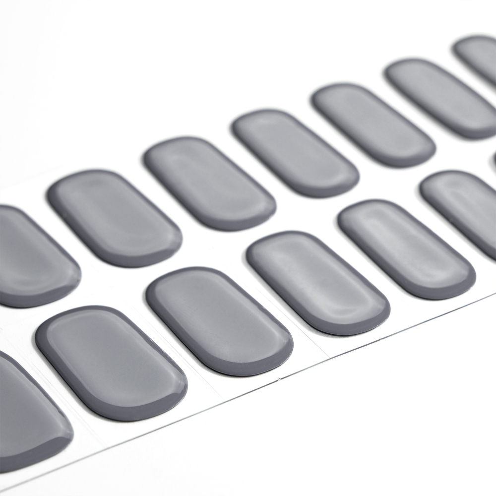 Dark Grey Solid Color Gel Nail Strips