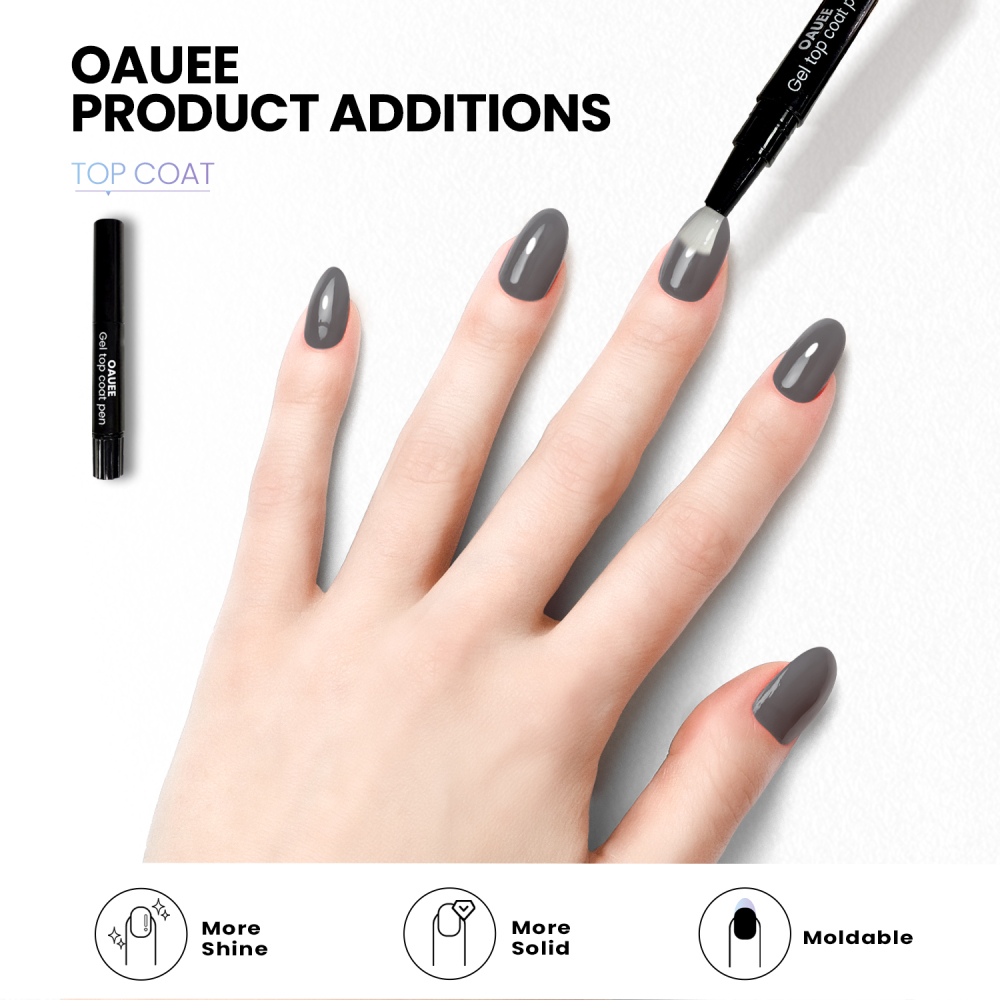Dark Grey Solid Color Gel Nail Strips