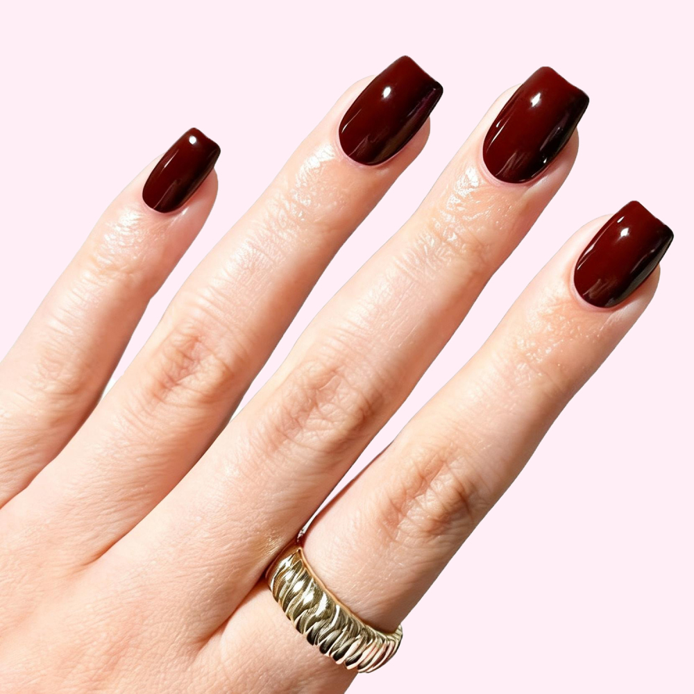 Deep Red  Nails