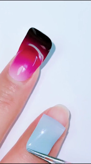 Purple Black Ombre  Gel Nail Strips