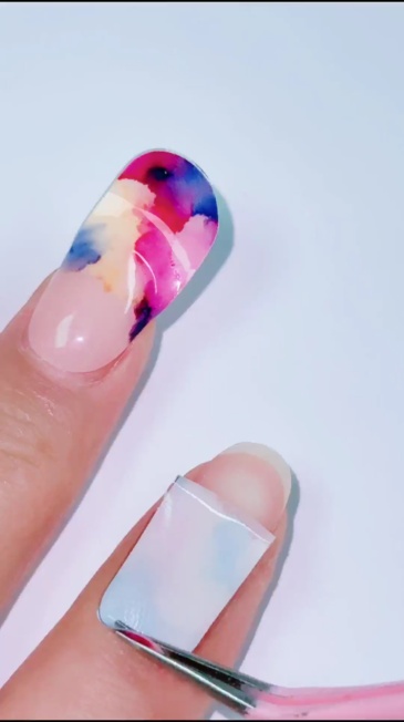 Watercolor French Tip Gel Nail Strips