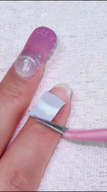 Pastel Purple Nails with Butterfly Design