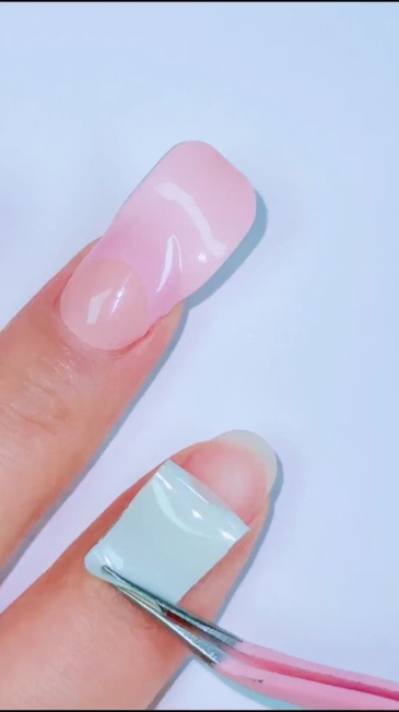 Pastel Multi-Color French Tip Gel Nail Strips Set