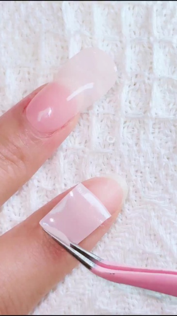 Pearl White Solid Nails