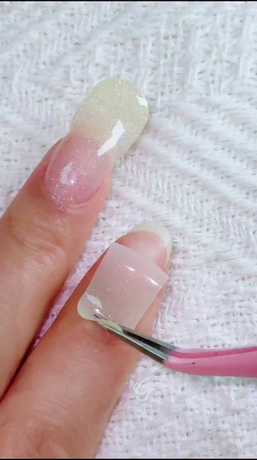 Pearl White Solid Nails