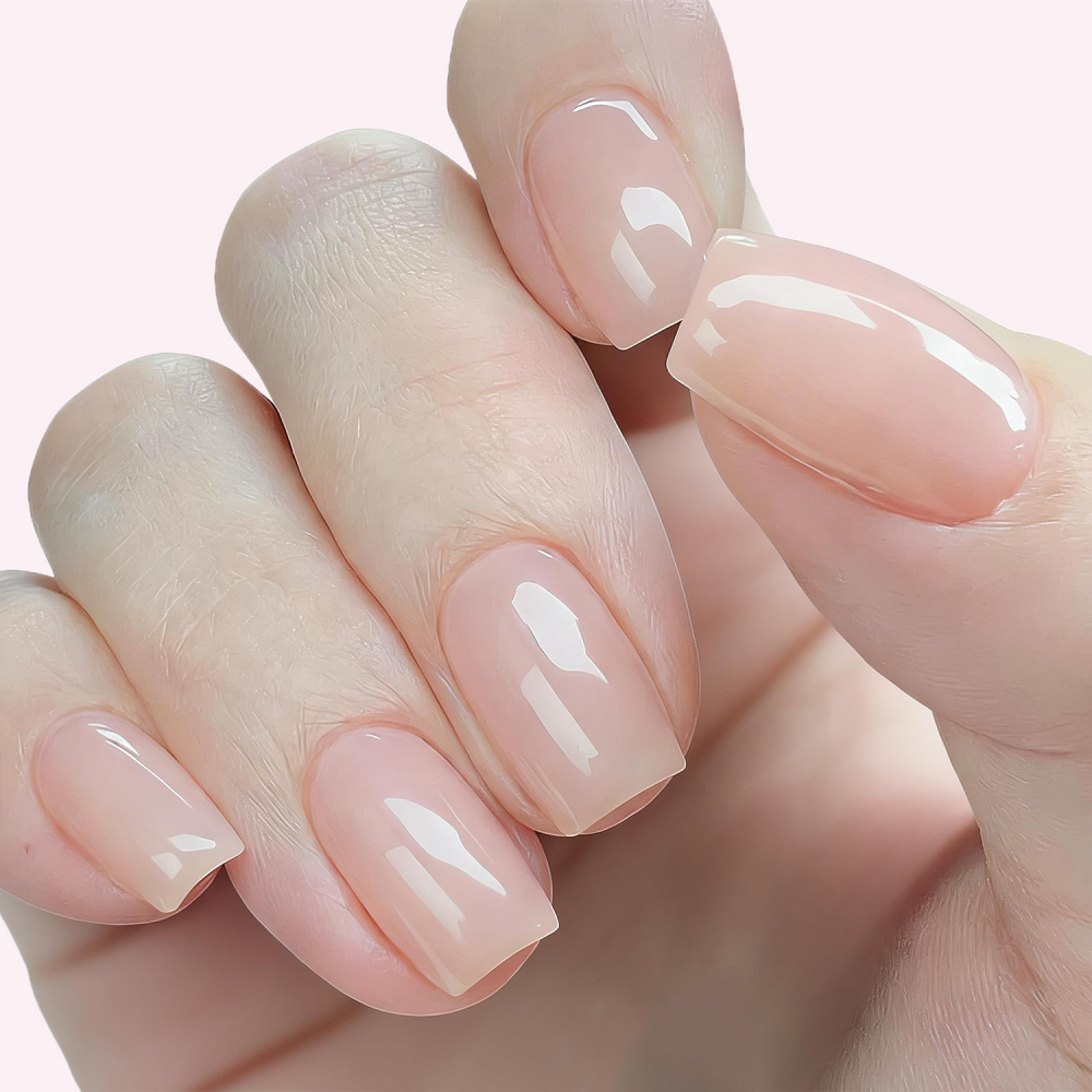 Pearl White Solid Nails