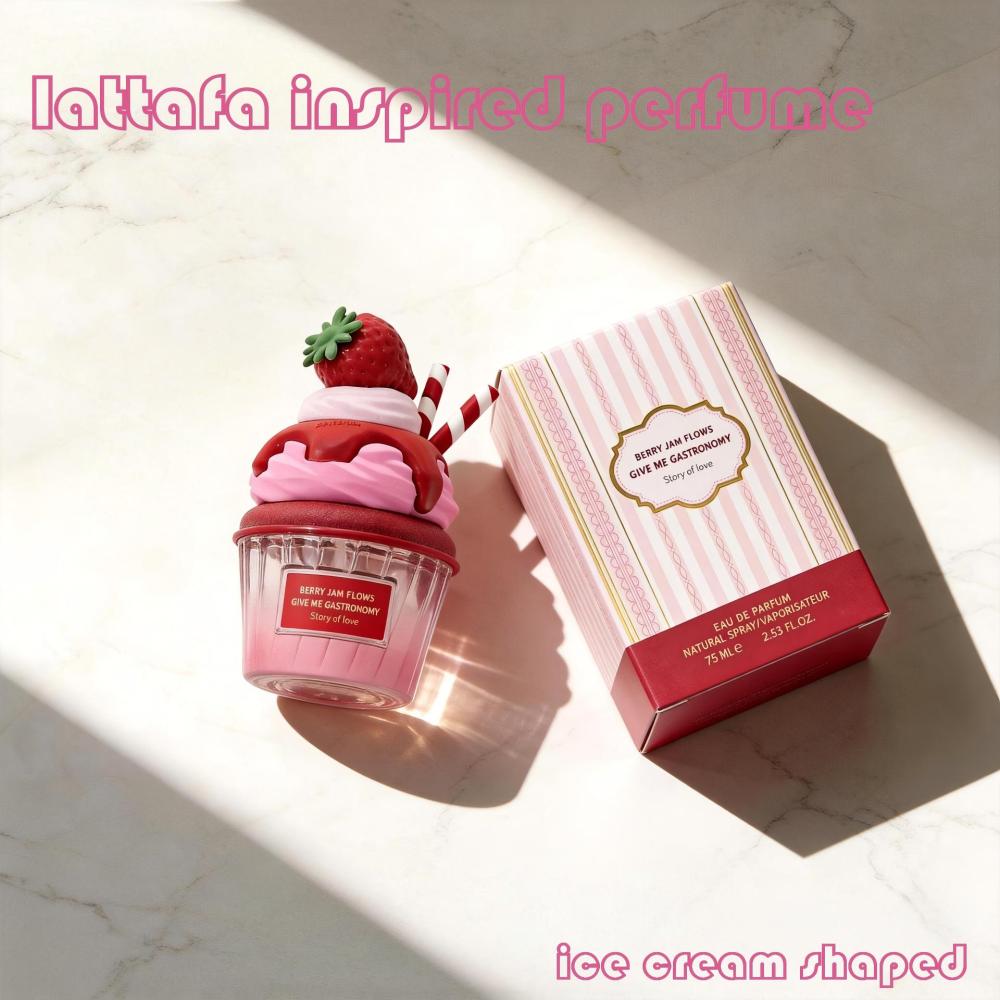 Arabian Ice Cream Perfume for Women Men, 75ml Eau de Parfum Inspired by Lattafa Gourmand Scents, Long Lasting Sweet Vanilla & Fruity Fragrance, Unisex Body Spray for Middle East