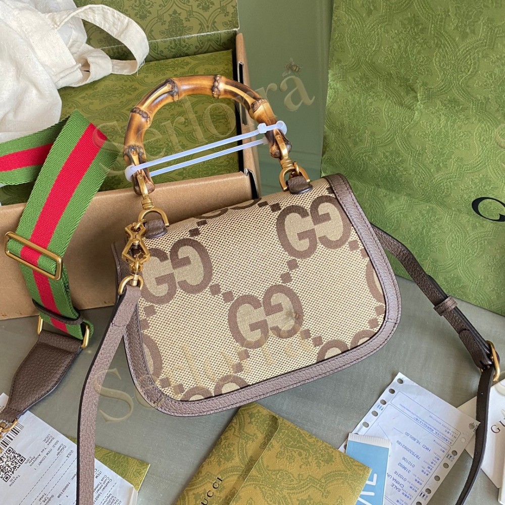 GUCCI BAMBOO 1947 JUMBO SMALL TOP HANDLE BAG