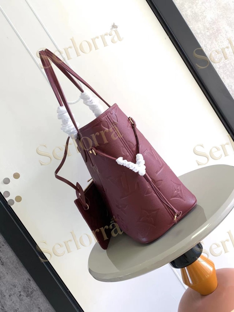 LOUIS VUITTON NEVERFULL MM MONOGRAM EMPREINTE LEATHER TOTE BAG