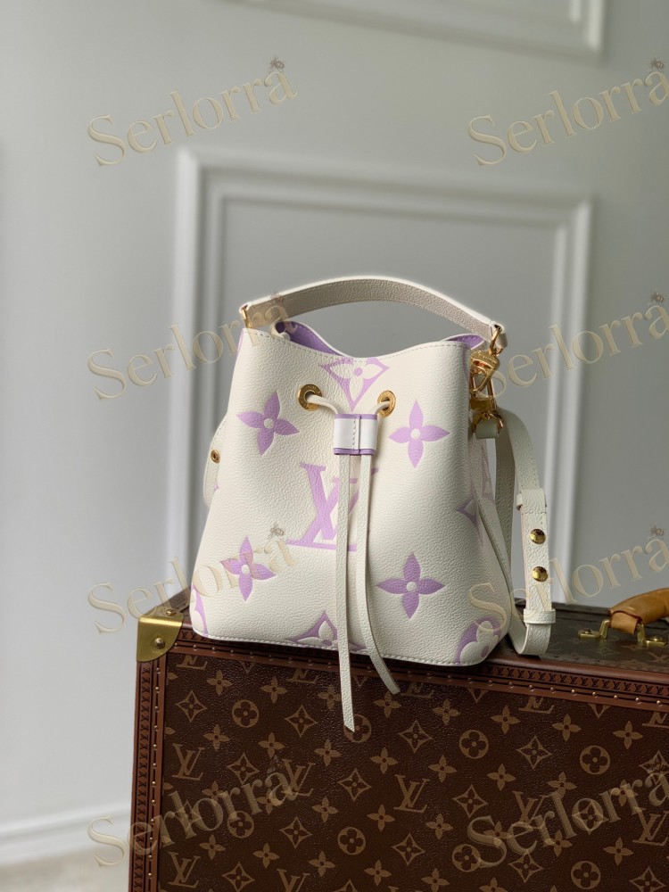 LOUIS VUITTON NÉONOÉ BB BUCKET BAG LATTE WHITE &PURPLE