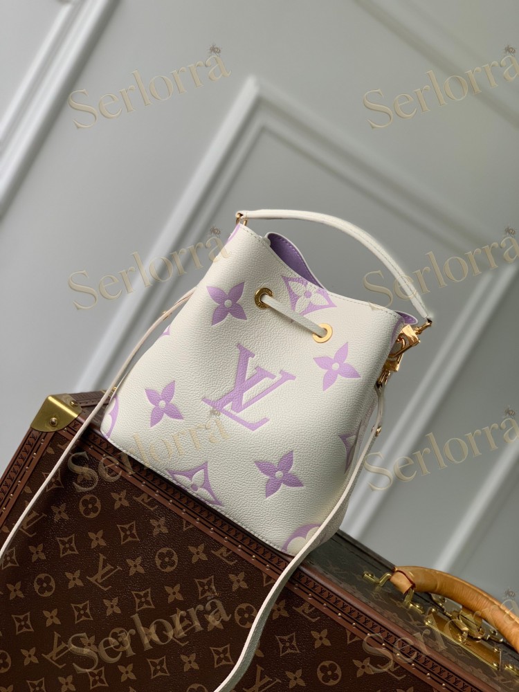 LOUIS VUITTON NÉONOÉ BB BUCKET BAG LATTE WHITE &PURPLE