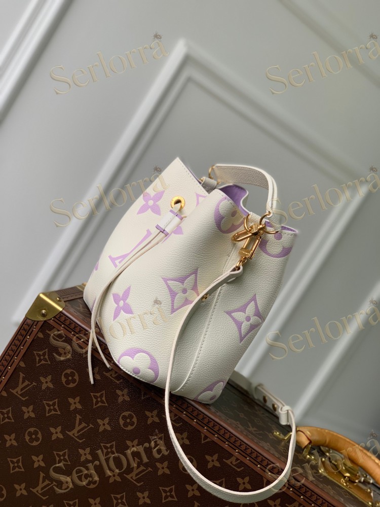 LOUIS VUITTON NÉONOÉ BB BUCKET BAG LATTE WHITE &PURPLE