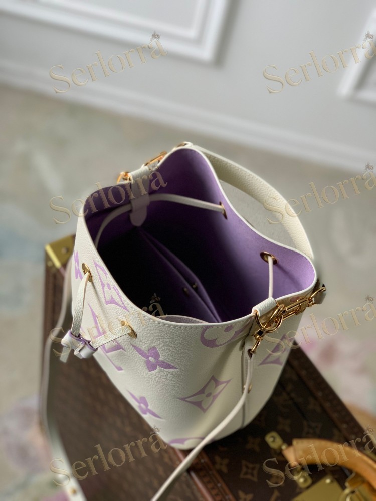 LOUIS VUITTON NÉONOÉ BB BUCKET BAG LATTE WHITE &PURPLE
