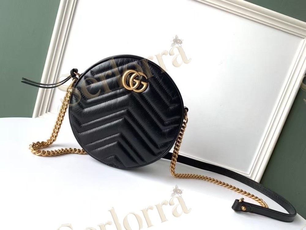 GUCCI GG MARMONT MINI ROUND SHOULDER BAG