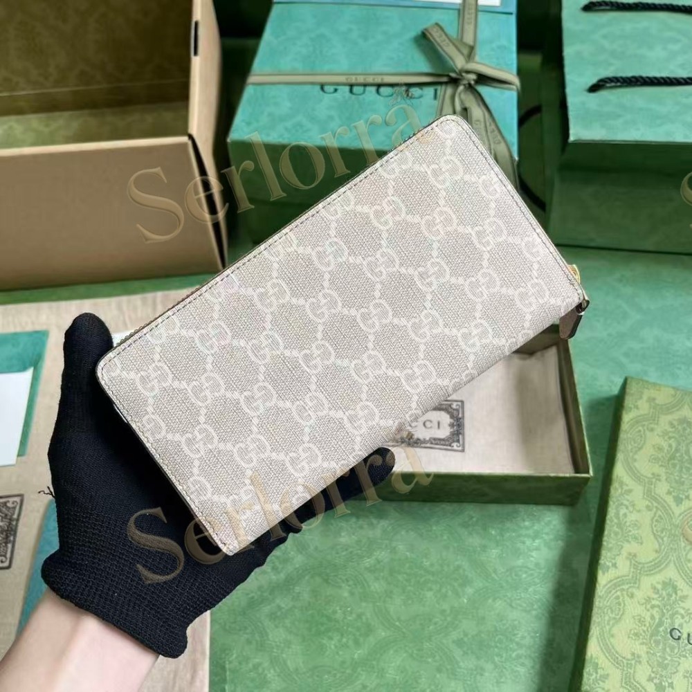 GUCCI BI-COLOR GG MARMONT ZIP AROUND WALLET