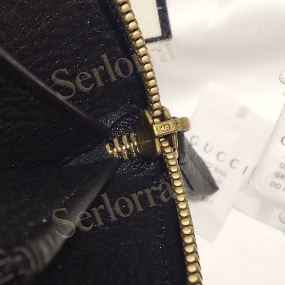 GUCCI BI-COLOR GG MARMONT ZIP AROUND WALLET