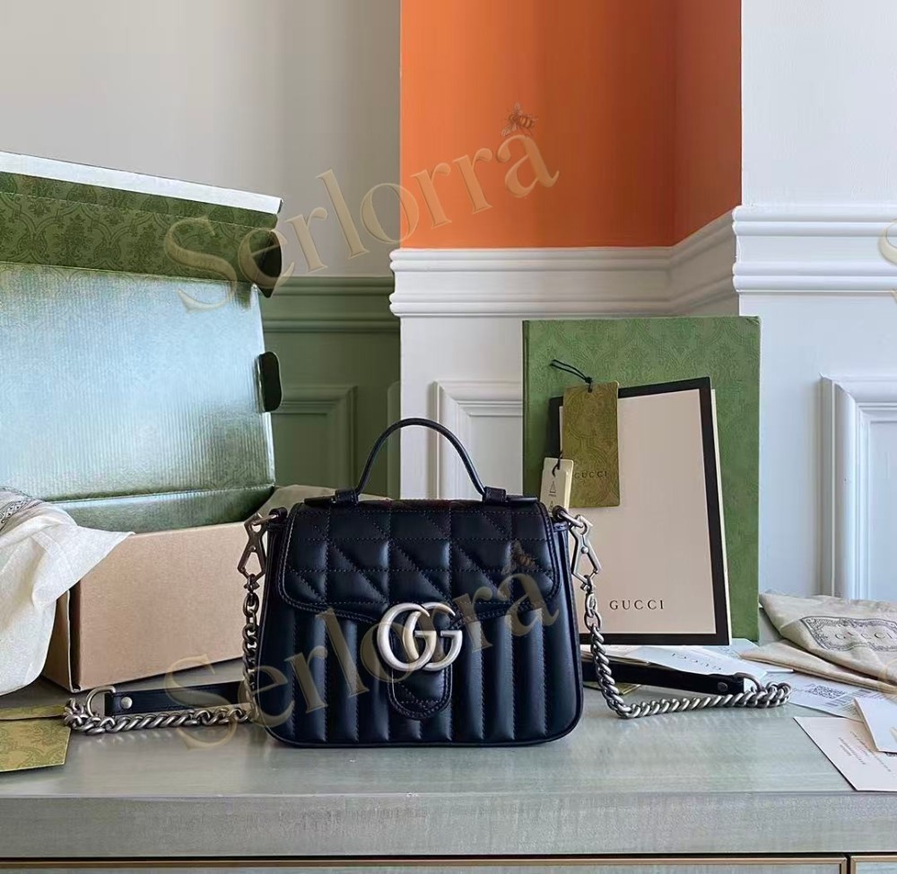 GUCCI GG MARMONT MINI TOP HANDLE BAG