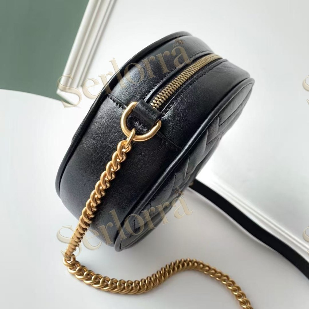 GUCCI GG MARMONT MINI ROUND SHOULDER BAG