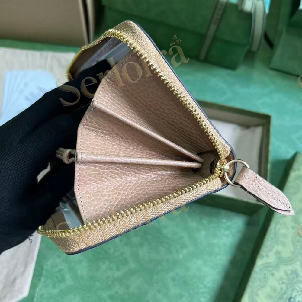 GUCCI BI-COLOR GG MARMONT ZIP AROUND WALLET