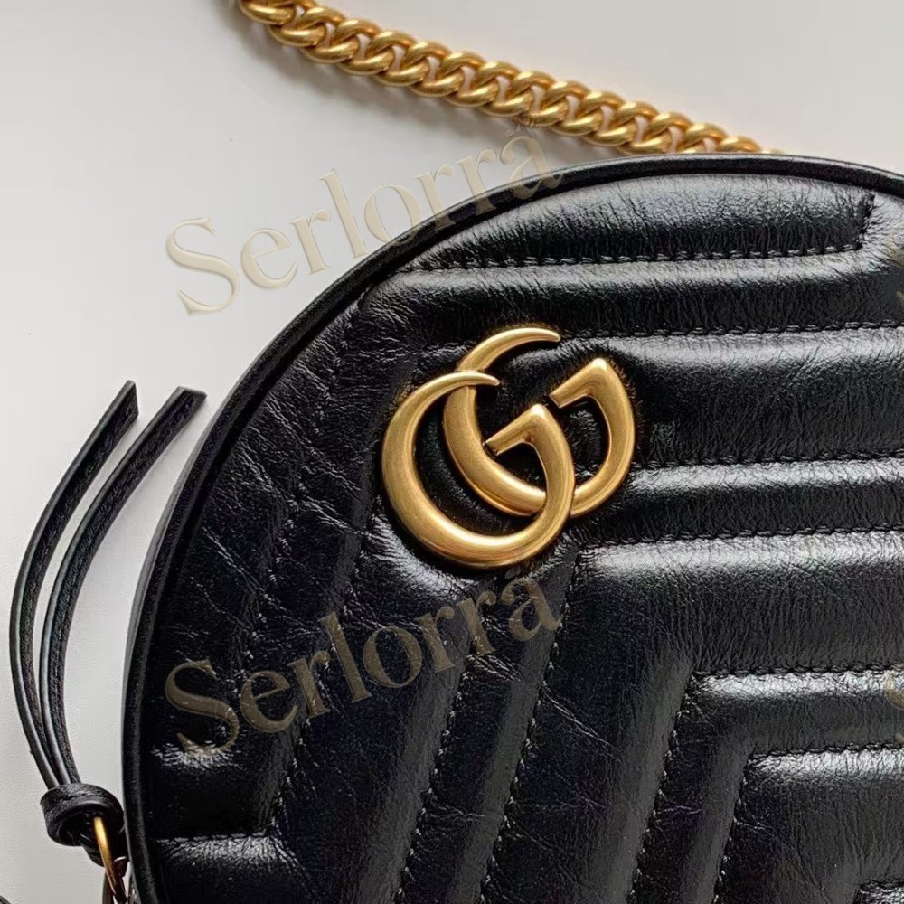 GUCCI GG MARMONT MINI ROUND SHOULDER BAG