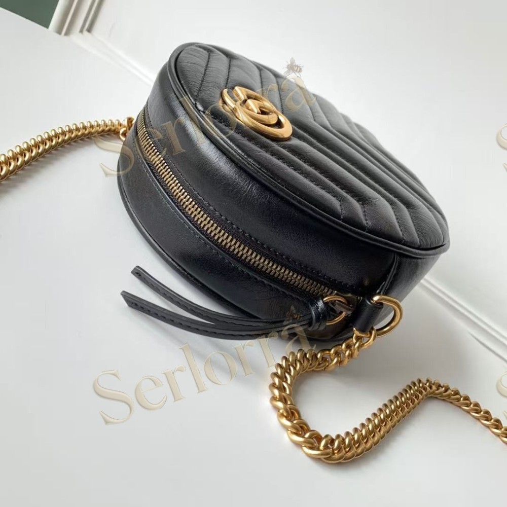 GUCCI GG MARMONT MINI ROUND SHOULDER BAG