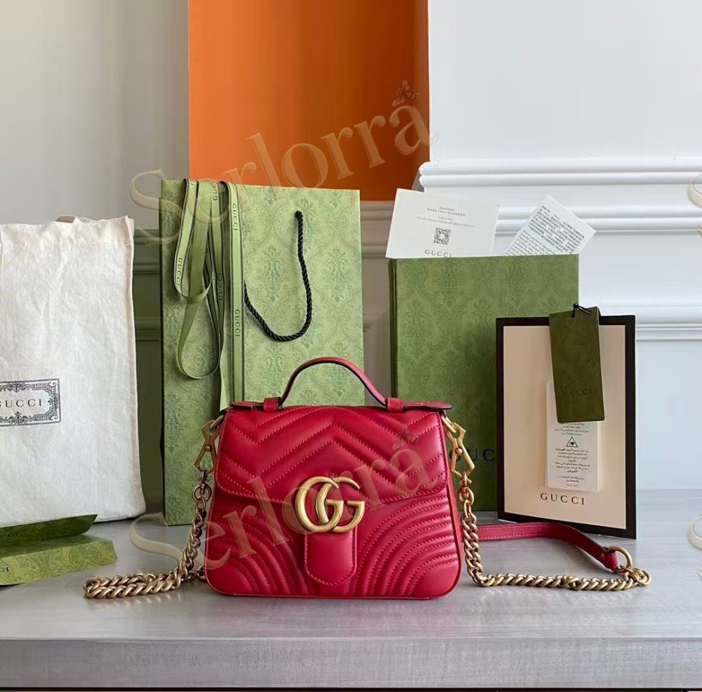 GUCCI GG MARMONT MINI TOP HANDLE BAG