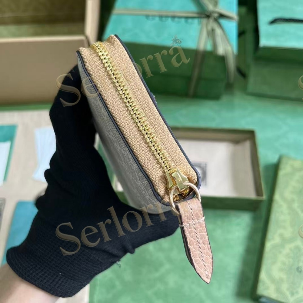 GUCCI BI-COLOR GG MARMONT ZIP AROUND WALLET