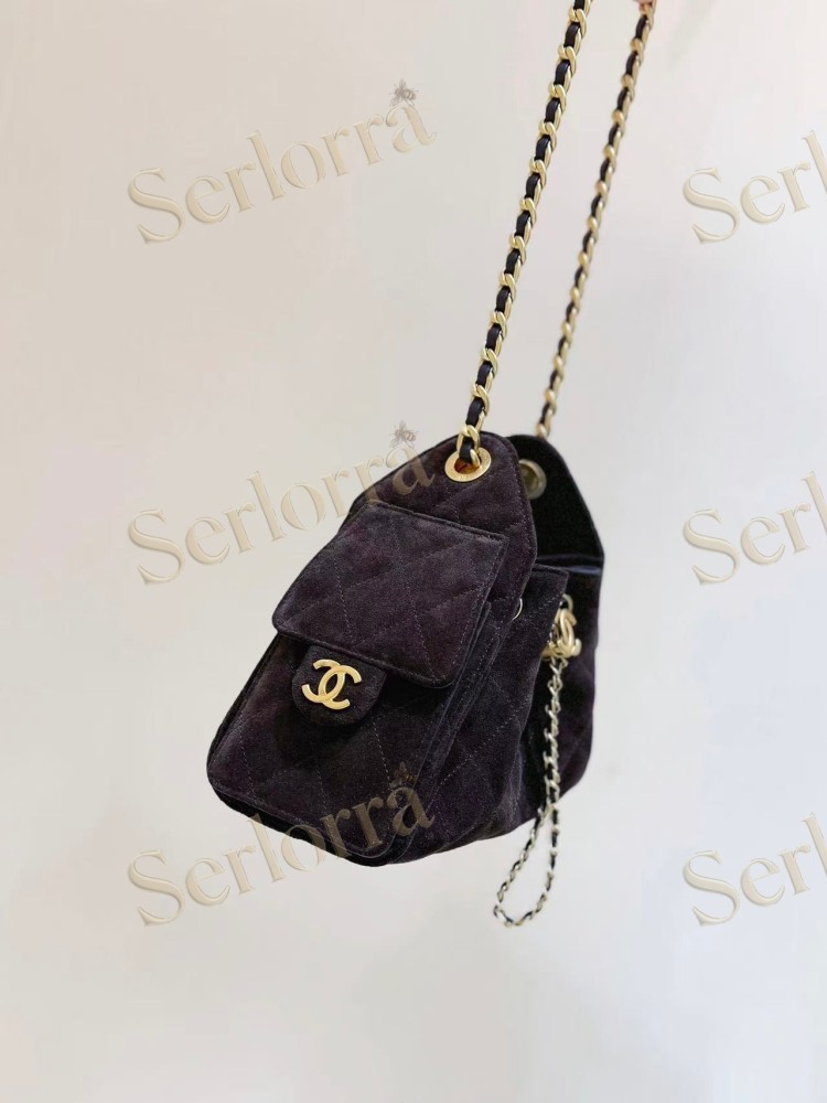 CHANEL MASTER 25 MINI SUEDED CALFSKIN HANDBAG