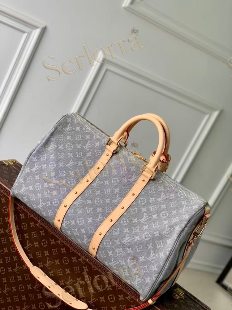 LOUIS VUITTON DENIM KEEPALL BANDOULIÈRE 45