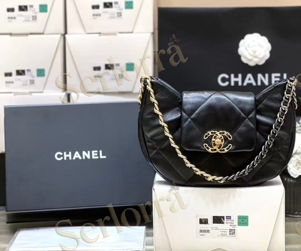 CHANEL MASTER 19 HOBO GOATSKIN SHOULDER BAG