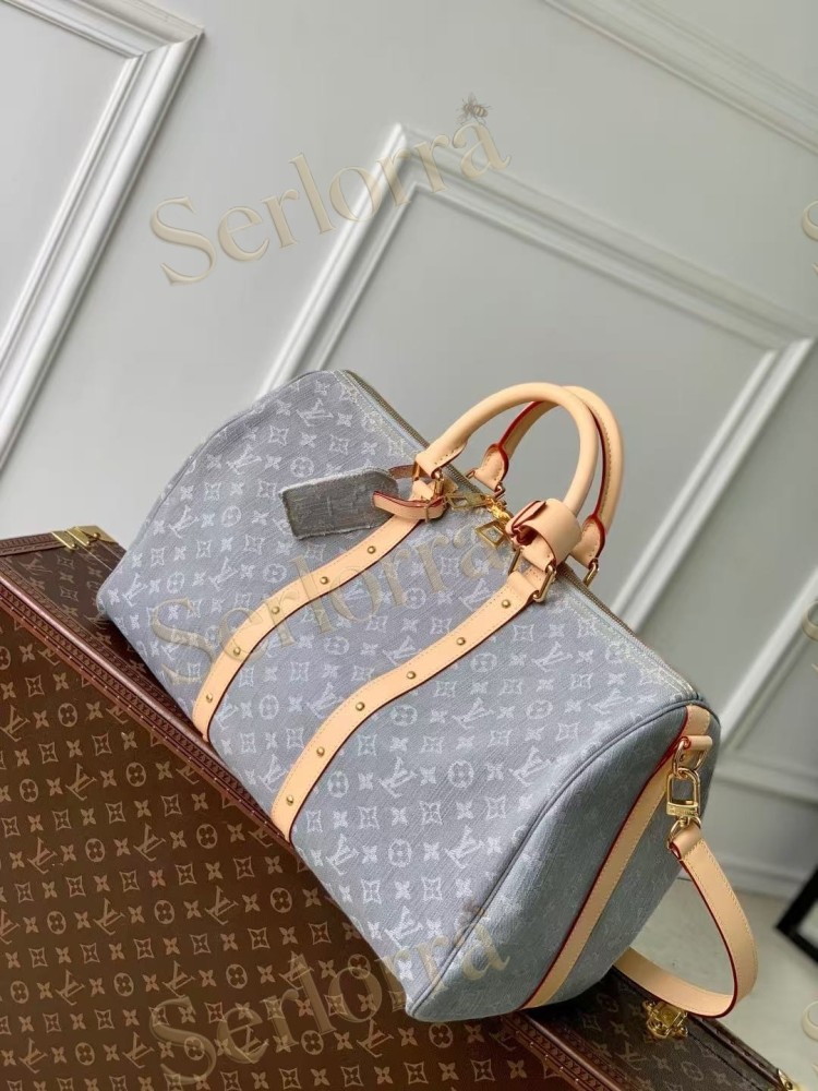 LOUIS VUITTON DENIM KEEPALL BANDOULIÈRE 45