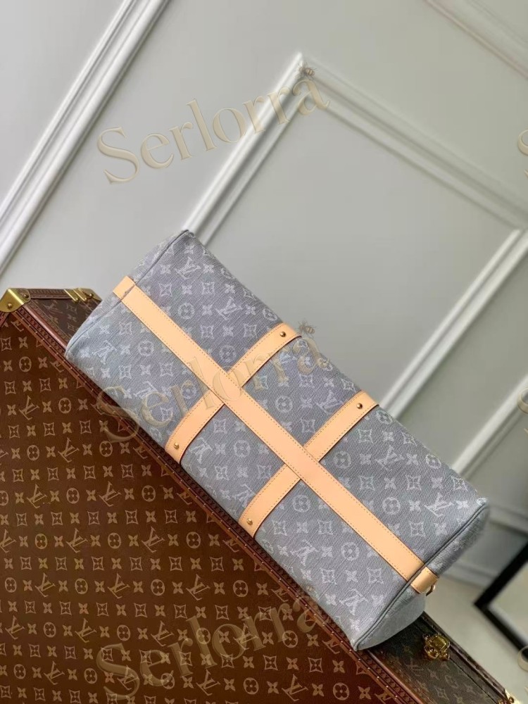 LOUIS VUITTON DENIM KEEPALL BANDOULIÈRE 45