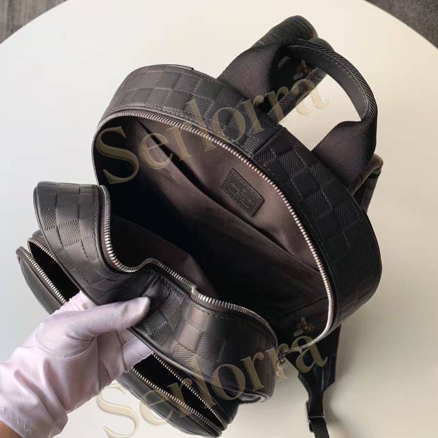LOUIS VUITTON CAMPUS BACKPACK DAMIER INFINI LEATHER BLACK
