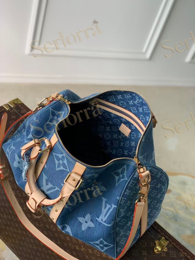 LOUIS VUITTON DENIM KEEPALL BANDOULIERE 50