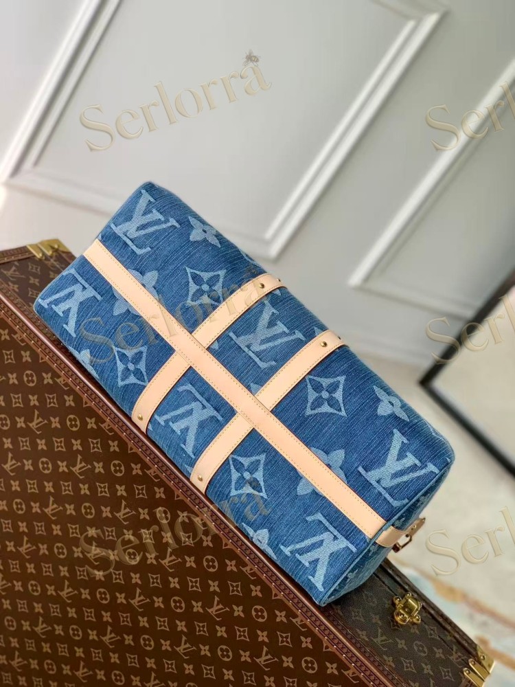 LOUIS VUITTON DENIM KEEPALL BANDOULIERE 50