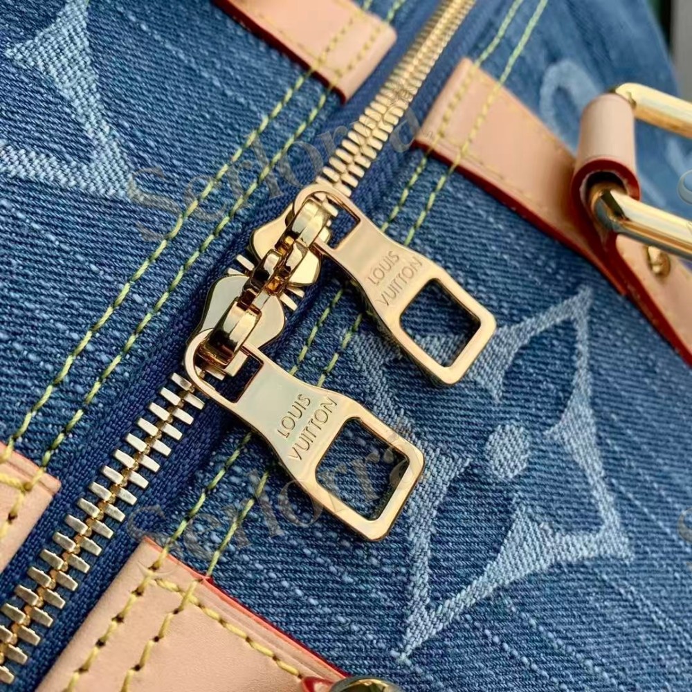 LOUIS VUITTON DENIM KEEPALL BANDOULIERE 50